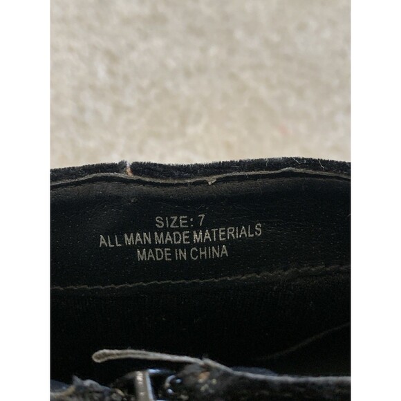 Lulus Black Velvet Embroidered Ankle Booties Bohemian Festival Boots Sz 7 - Picture 5 of 13